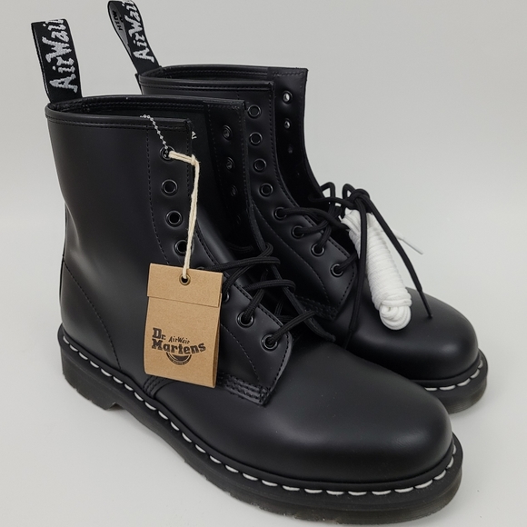 1460 contrast stitch leather boots